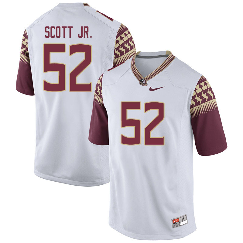Men #52 Robert Scott Jr. Florida State Seminoles College Football Jerseys Sale-White - Click Image to Close